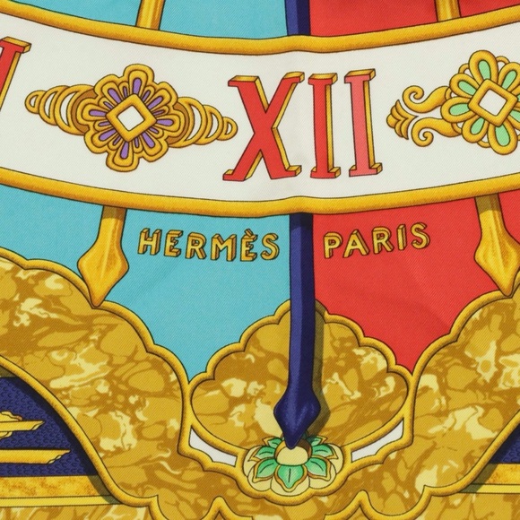 Hermès "Carpe Diem" Colorful Sunburst Silk Scarf - Picture 3 of 5